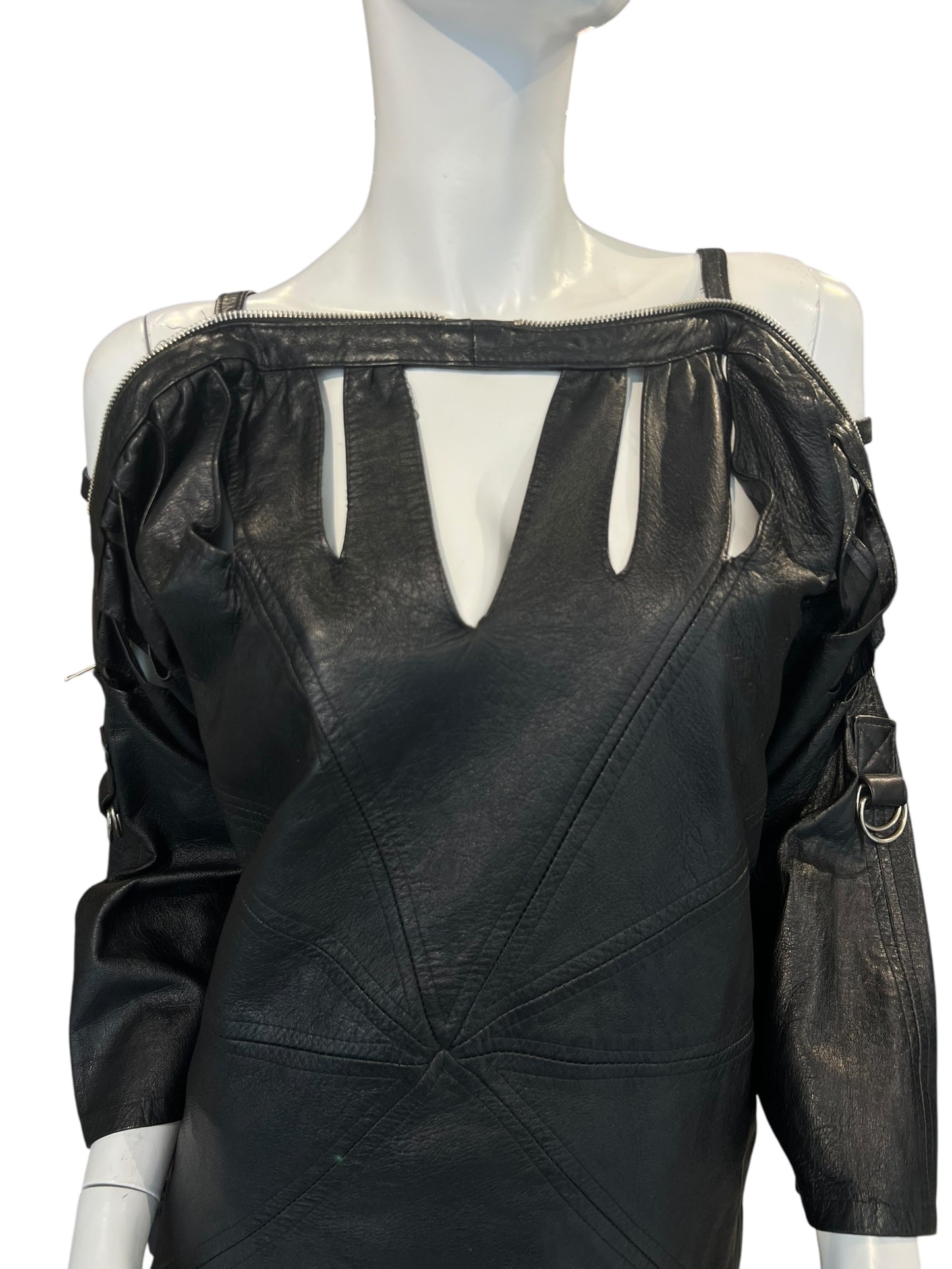 PLEIN SUD LEATHER ZIP TOP