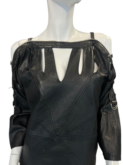 PLEIN SUD LEATHER ZIP TOP