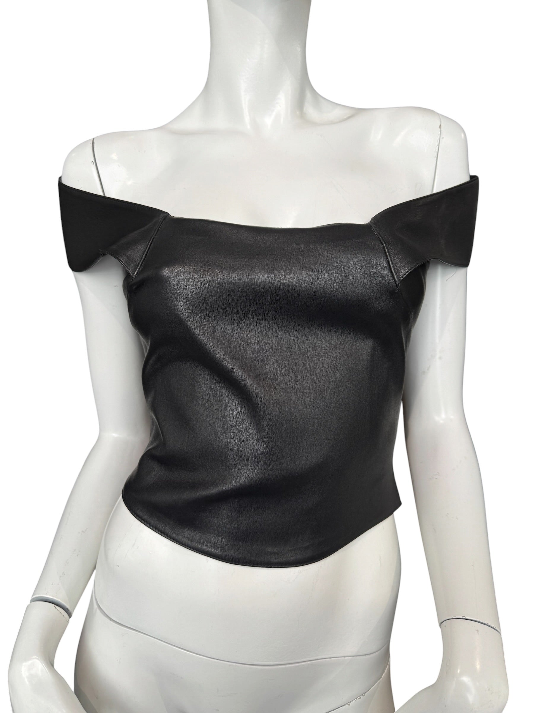 JITROIS LEATHER CORSET TOP