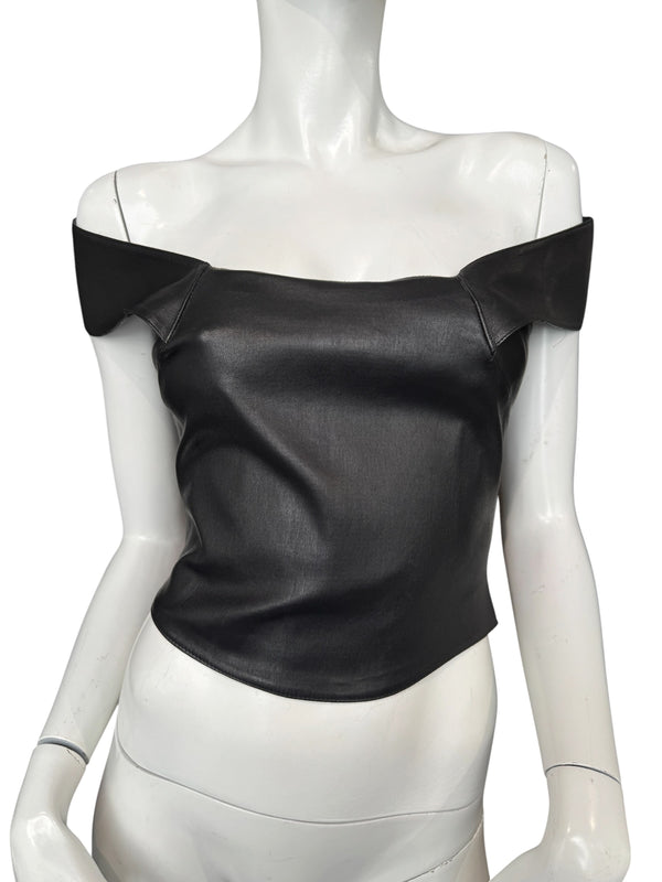 JITROIS LEATHER CORSET TOP
