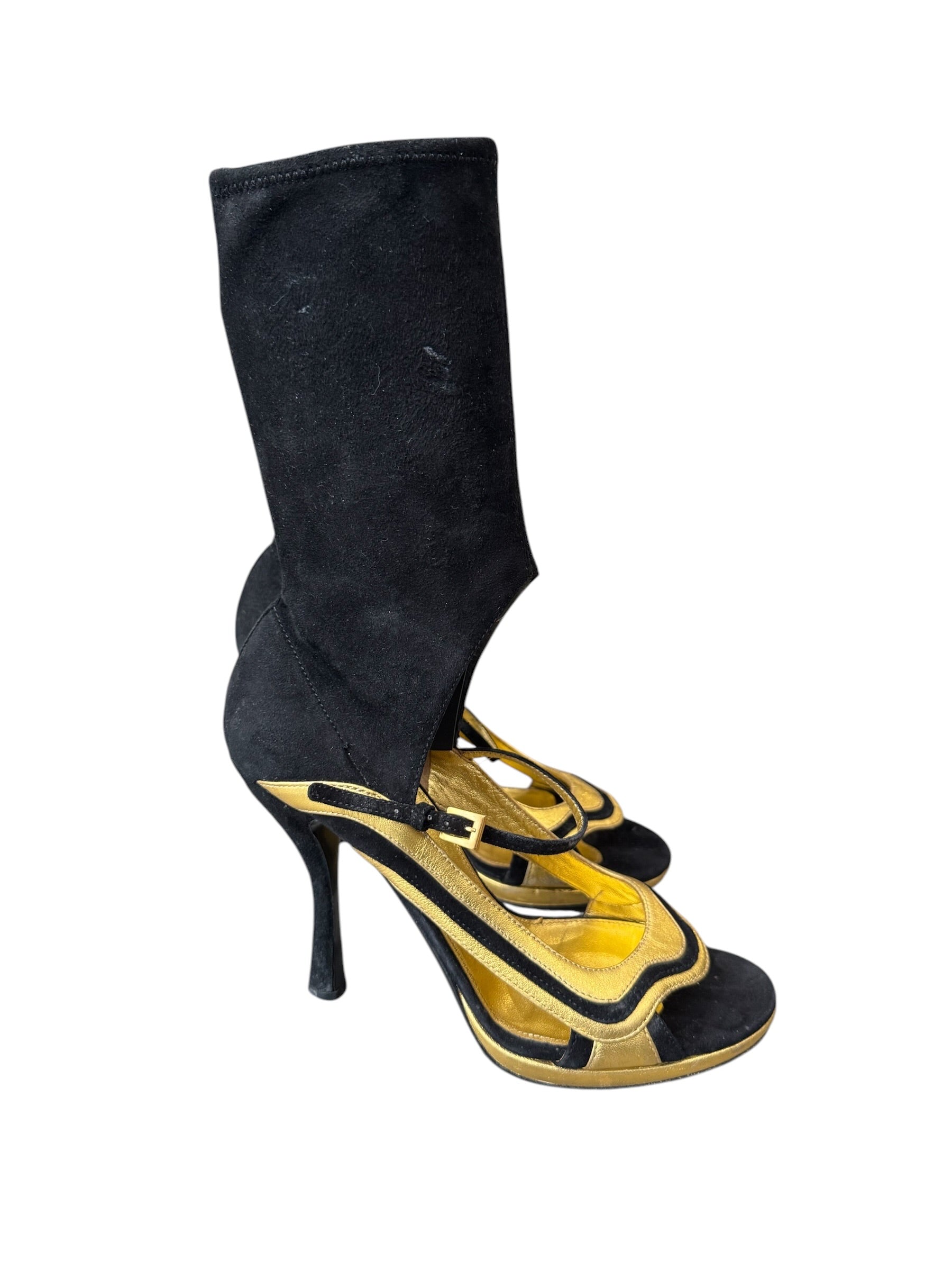 PRADA S/S 2008 SUEDE OPEN BOOTS