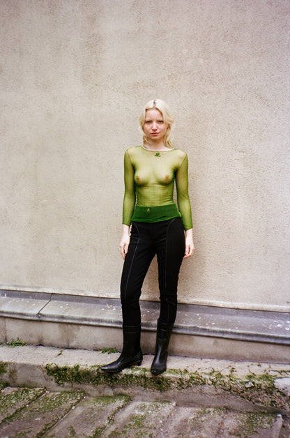 COURRÈGES 60'S GREEN MESH TOP