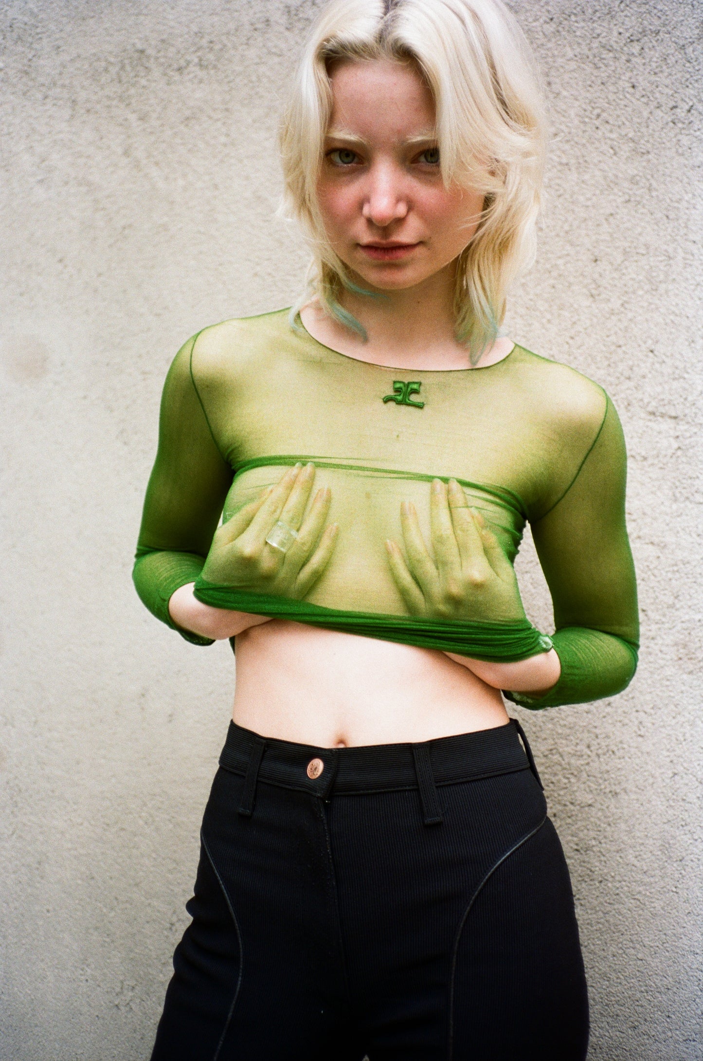 COURRÈGES 60'S GREEN MESH TOP